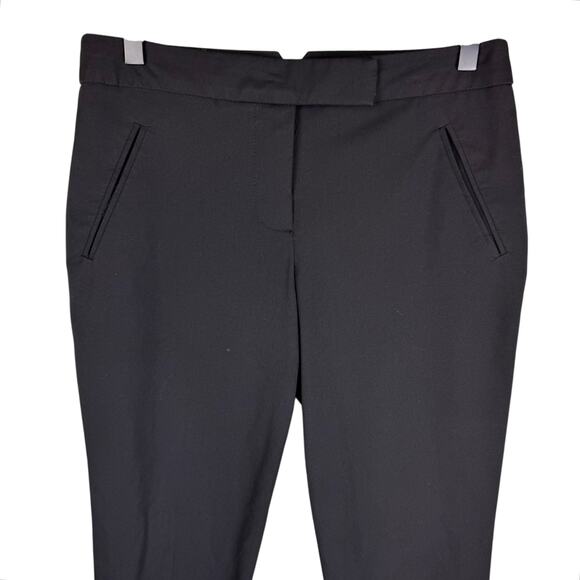 Trina Turk Black Woven Slim Leg Ankle Cropped Mid Rise Career Pants Slacks - Picture 4 of 10